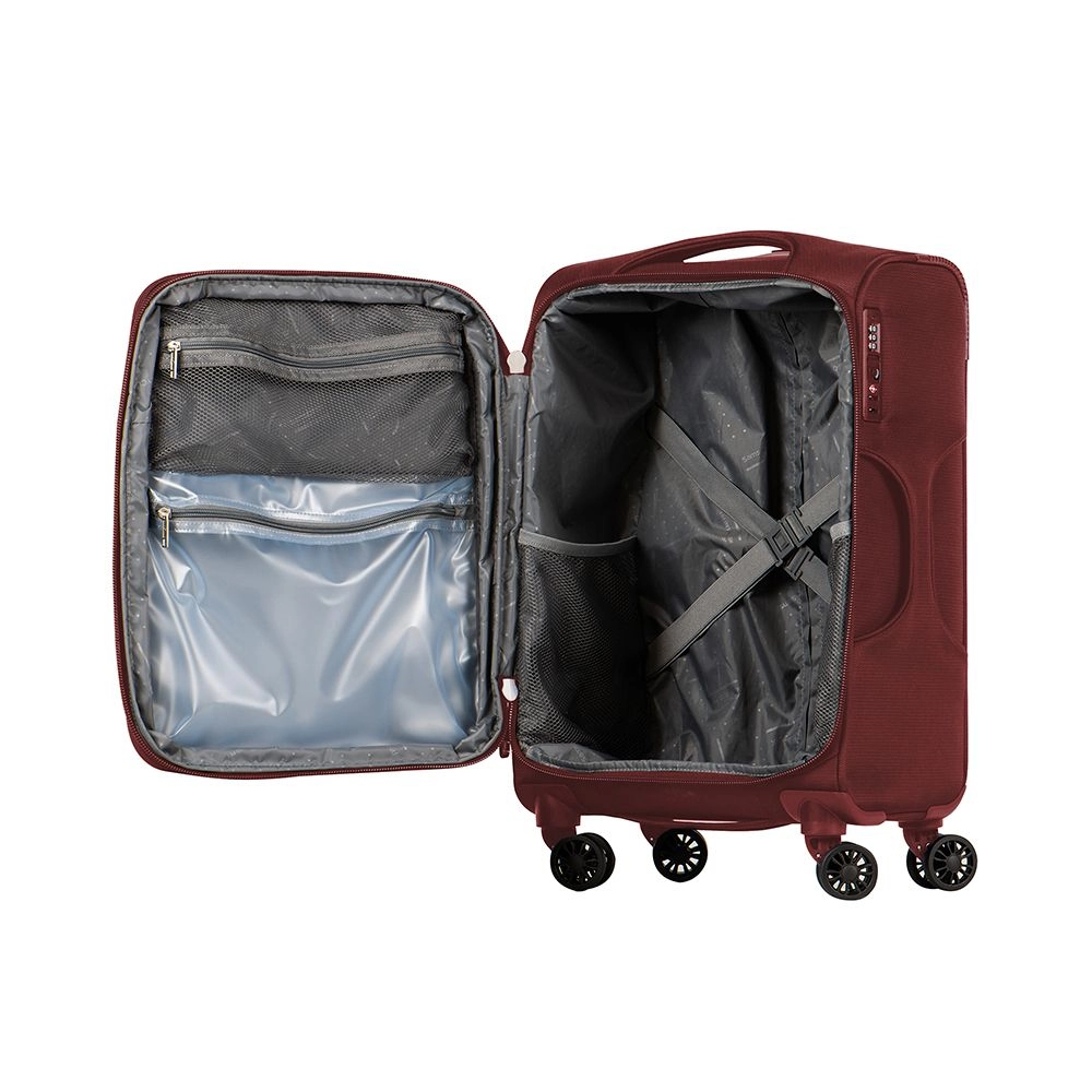 Mala de Bordo Samsonite Kick Air Poliester Expansível Tsa Vermelha