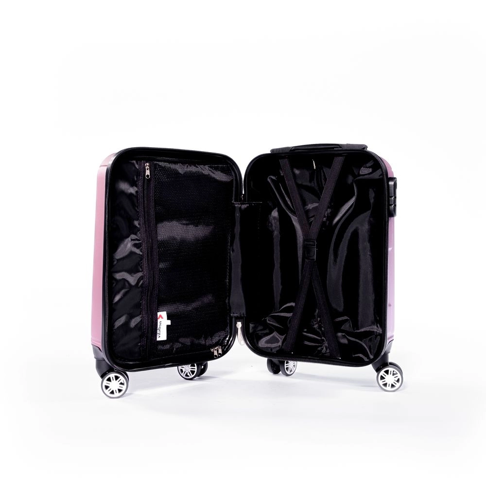 Mala de Bordo Pequena para Viagem Vilabon VB0219 Abs Cadeado Integrado Rodas Duplas 360 Rosa Tam P