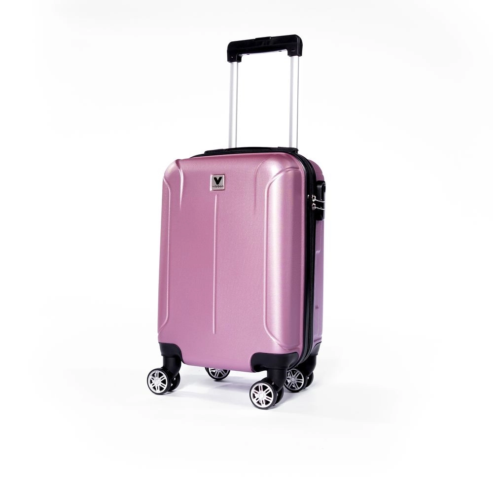 Mala de Bordo Pequena para Viagem Vilabon VB0219 Abs Cadeado Integrado Rodas Duplas 360 Rosa Tam P