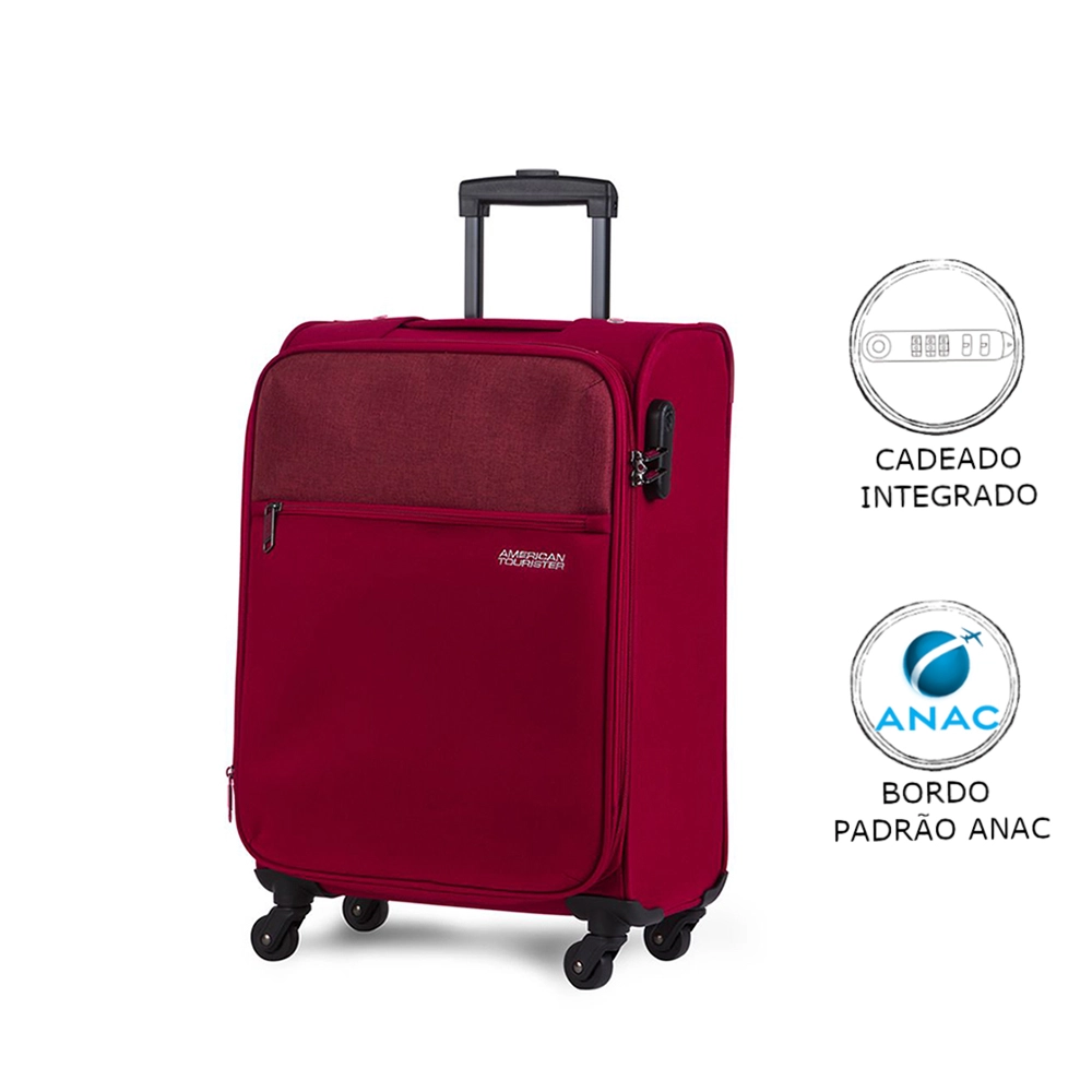 Mala de Bordo American Tourister By Samsonite Frankfurt Poliester Expansível Tsa Vermelha