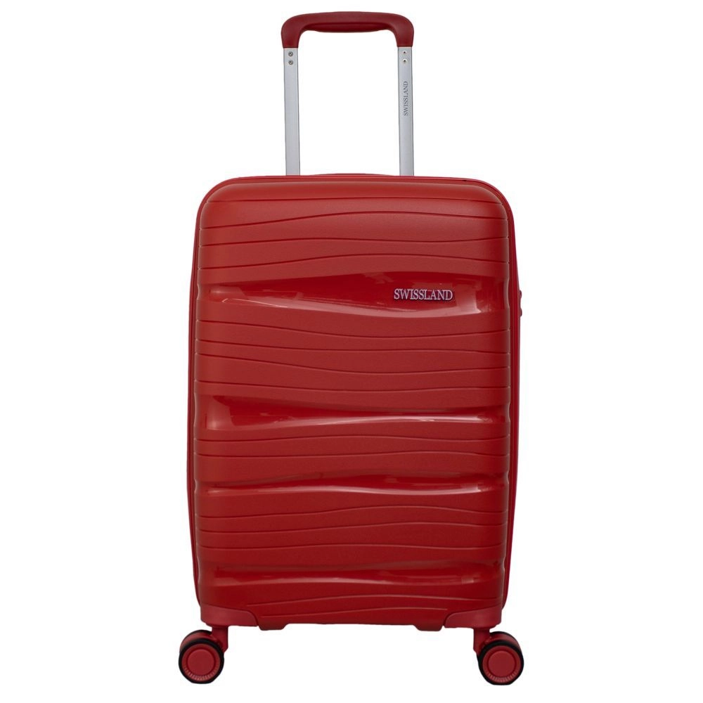 Mala de Bordo Polipropileno para Viagem Swissland YS21196 Cadeado Tsa Rodas Duplas 360 Vermelho