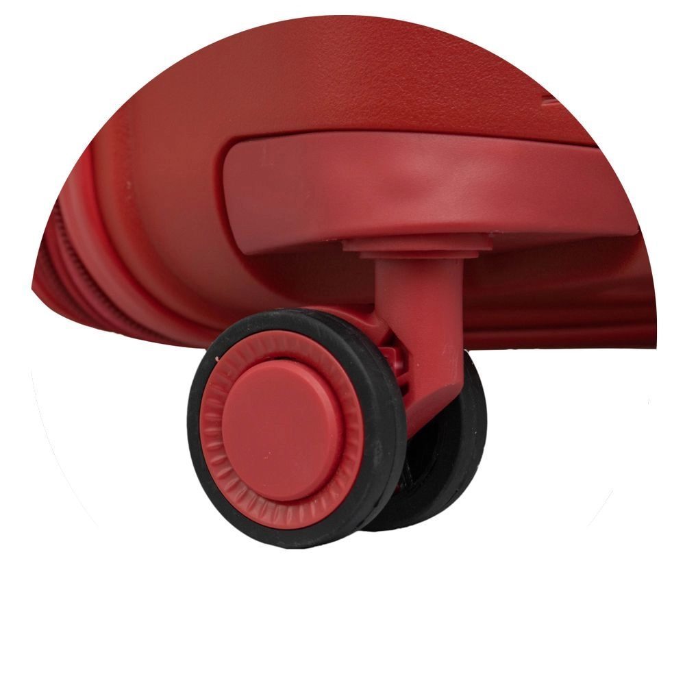 Mala de Bordo Polipropileno para Viagem Swissland YS21196 Cadeado Tsa Rodas Duplas 360 Vermelho