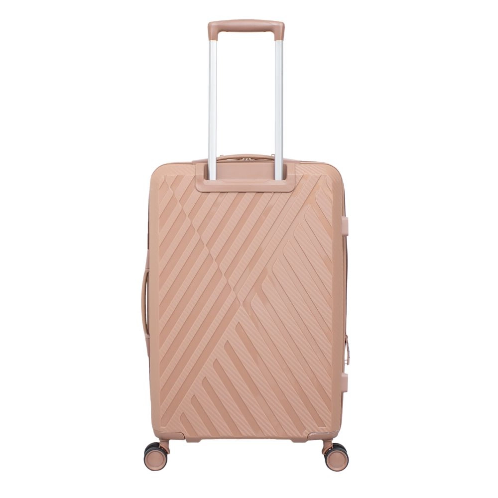 Mala de Bordo Polipropileno para Viagem Yins 21206 Cadeado Tsa Rodas Duplas Giro 360 Rose