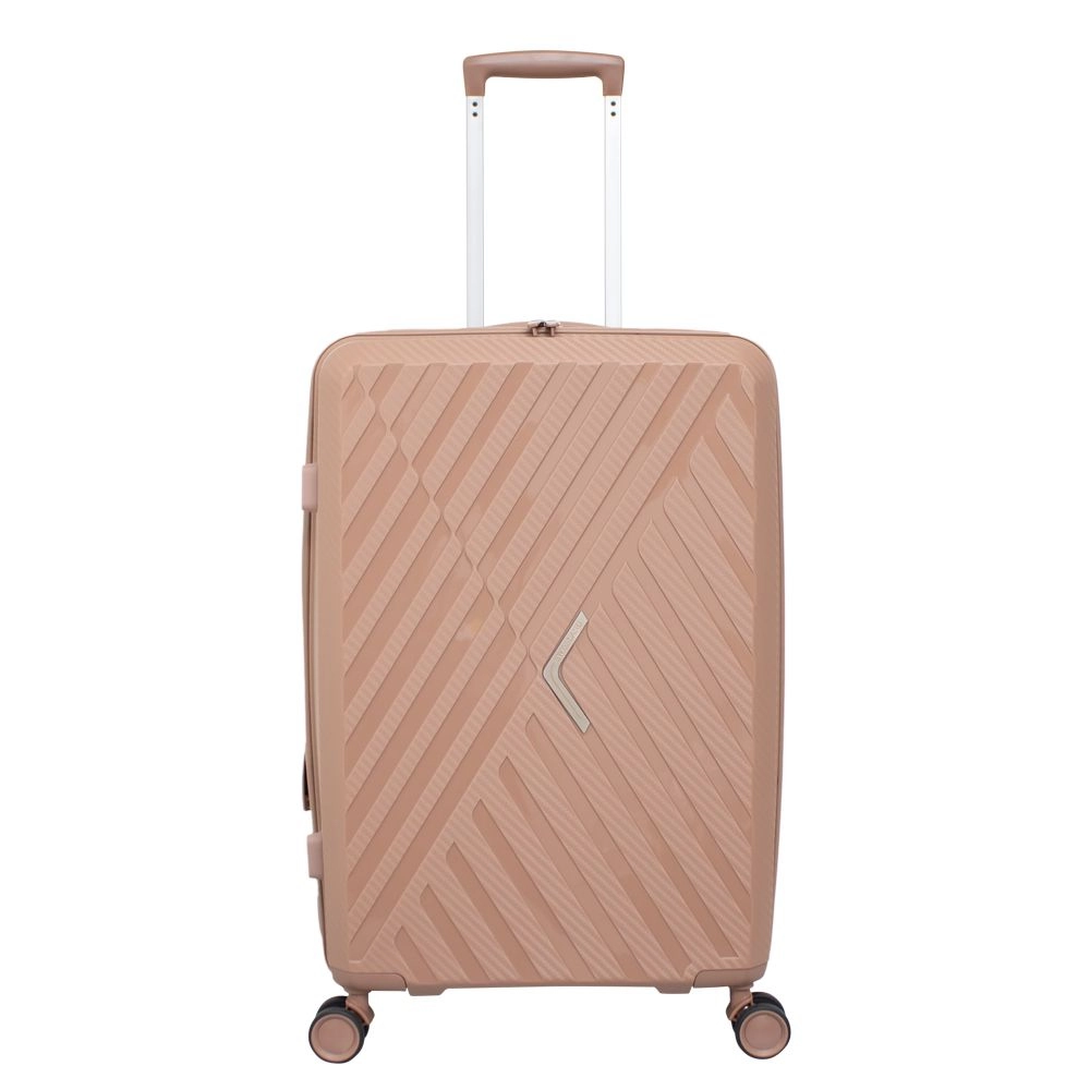 Mala de Bordo Polipropileno para Viagem Yins 21206 Cadeado Tsa Rodas Duplas Giro 360 Rose