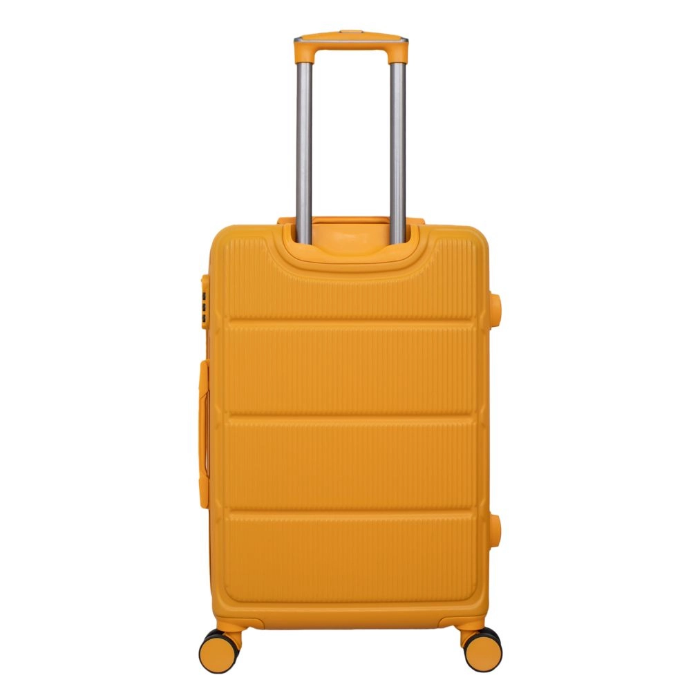 Mala de Viagem Grande Abs Yins 21203 Cadeado Integrado Rodas Duplas Giro 360 Laranja