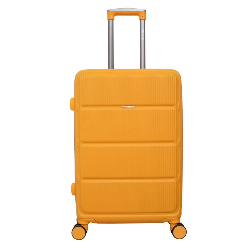 Mala de Viagem Grande Abs Yins 21203 Cadeado Integrado Rodas Duplas Giro 360 Laranja