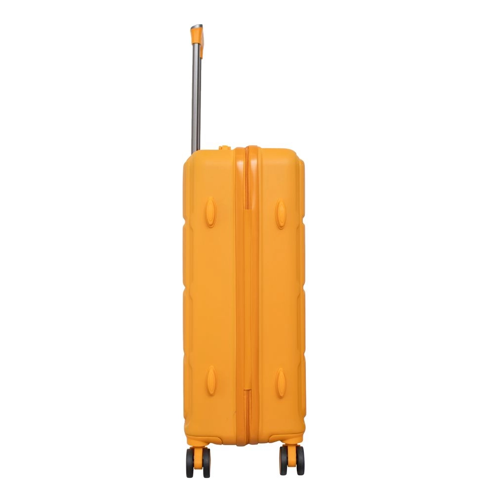 Mala de Viagem Grande Abs Yins 21203 Cadeado Integrado Rodas Duplas Giro 360 Laranja