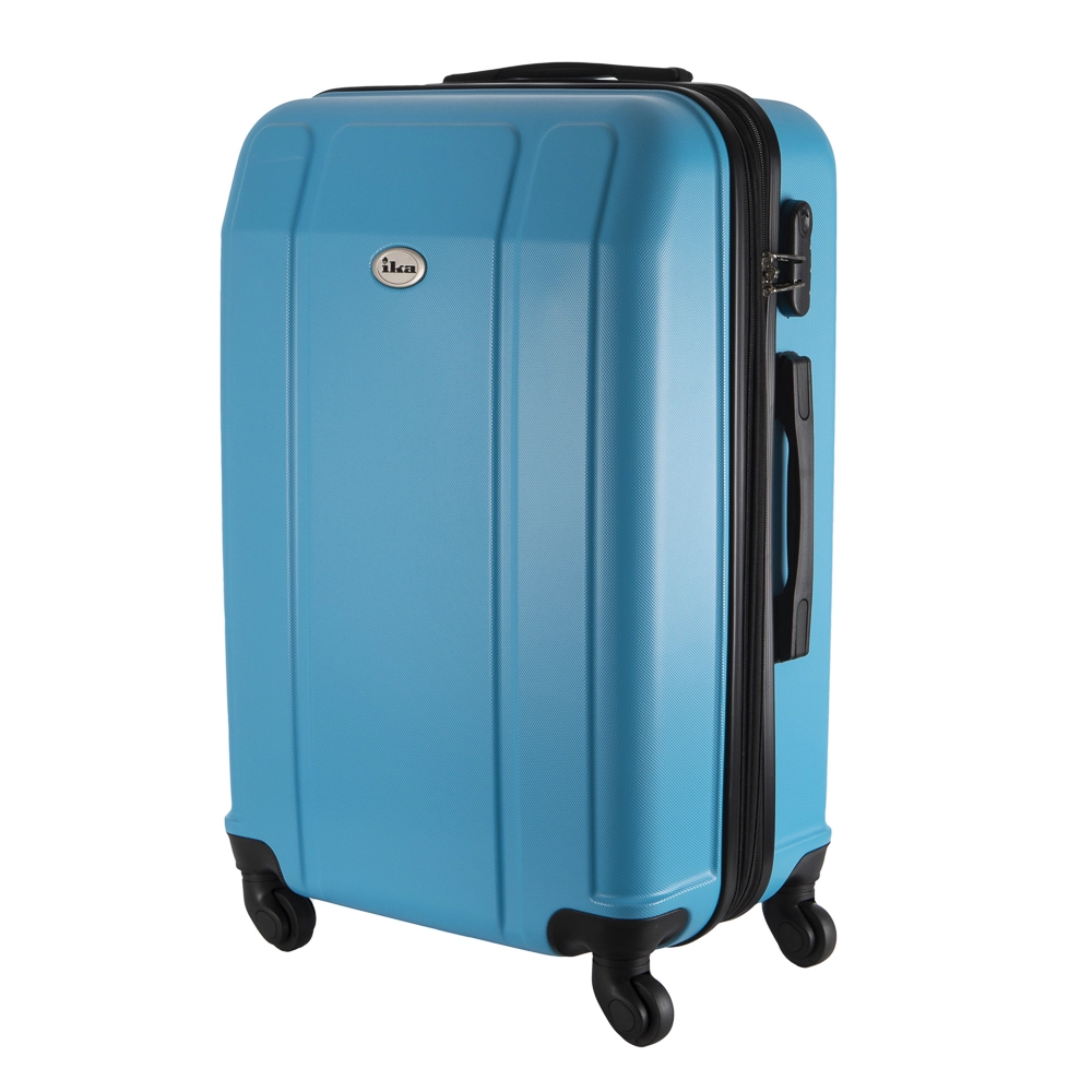 Mala de Viagem Grande em Abs Ika Continental Cadeado Embutido Rodas Giro 360 Turqueza
