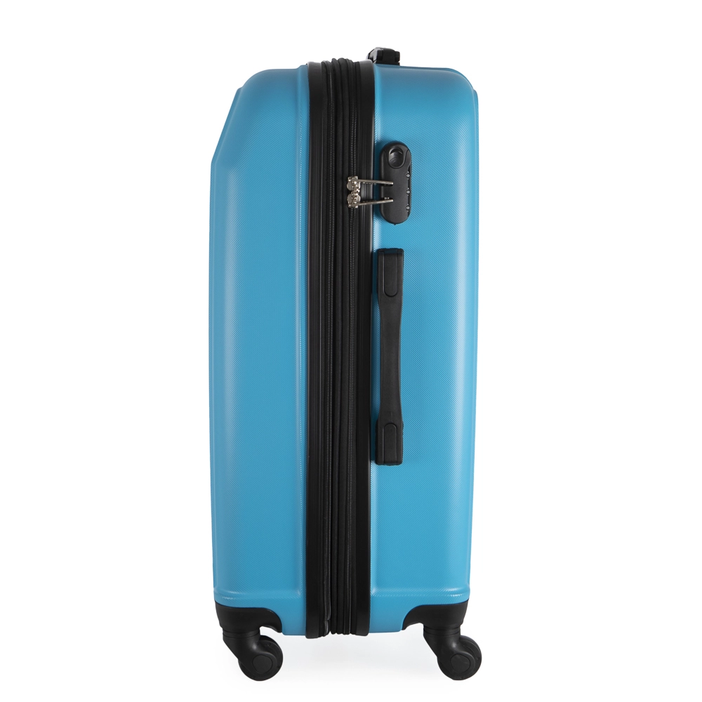 Mala de Viagem Grande em Abs Ika Continental Cadeado Embutido Rodas Giro 360 Turqueza