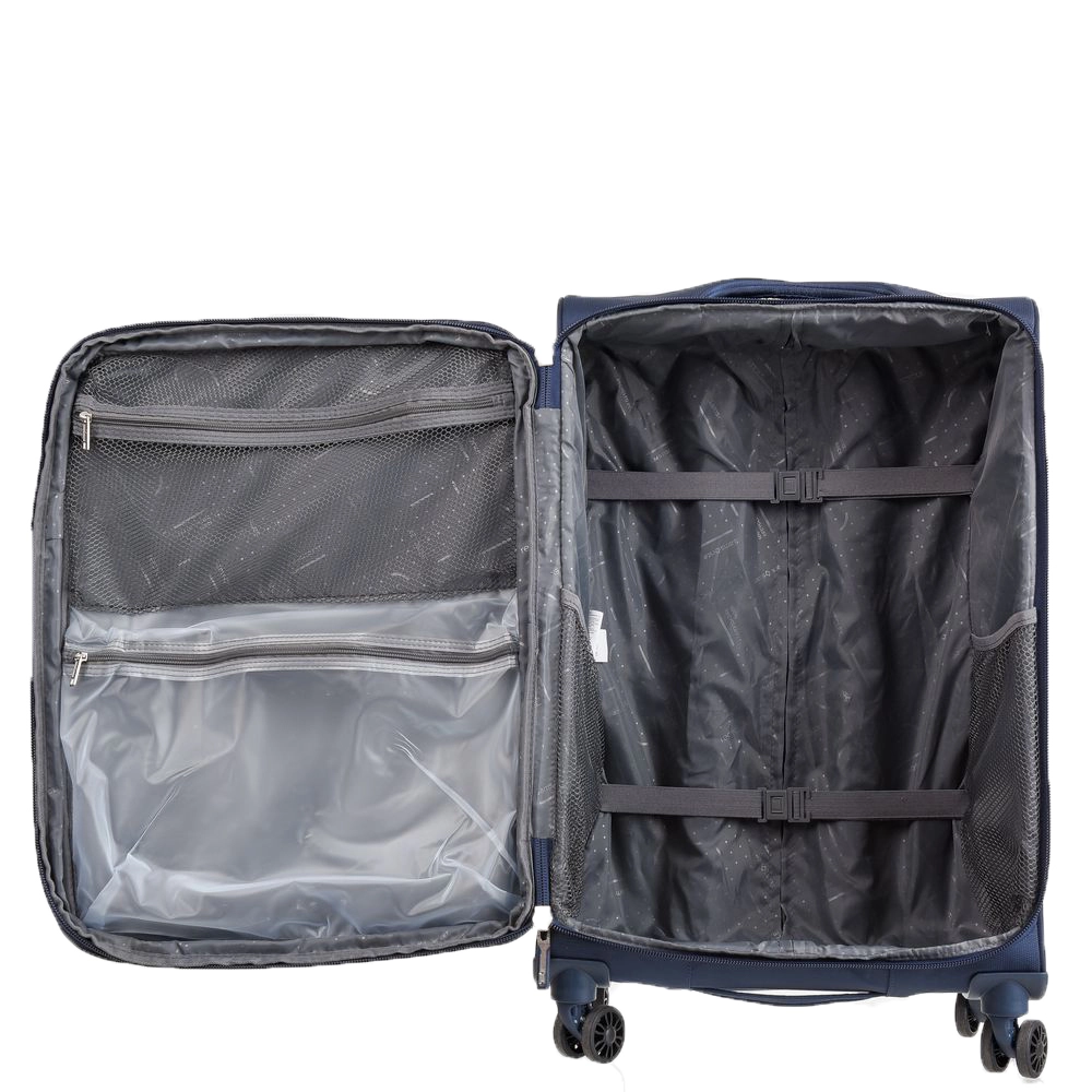 Mala de Viagem Grande em Poliester Samsonite Kick Air Cadeado Tsa e Rodas Duplas 360 Azul
