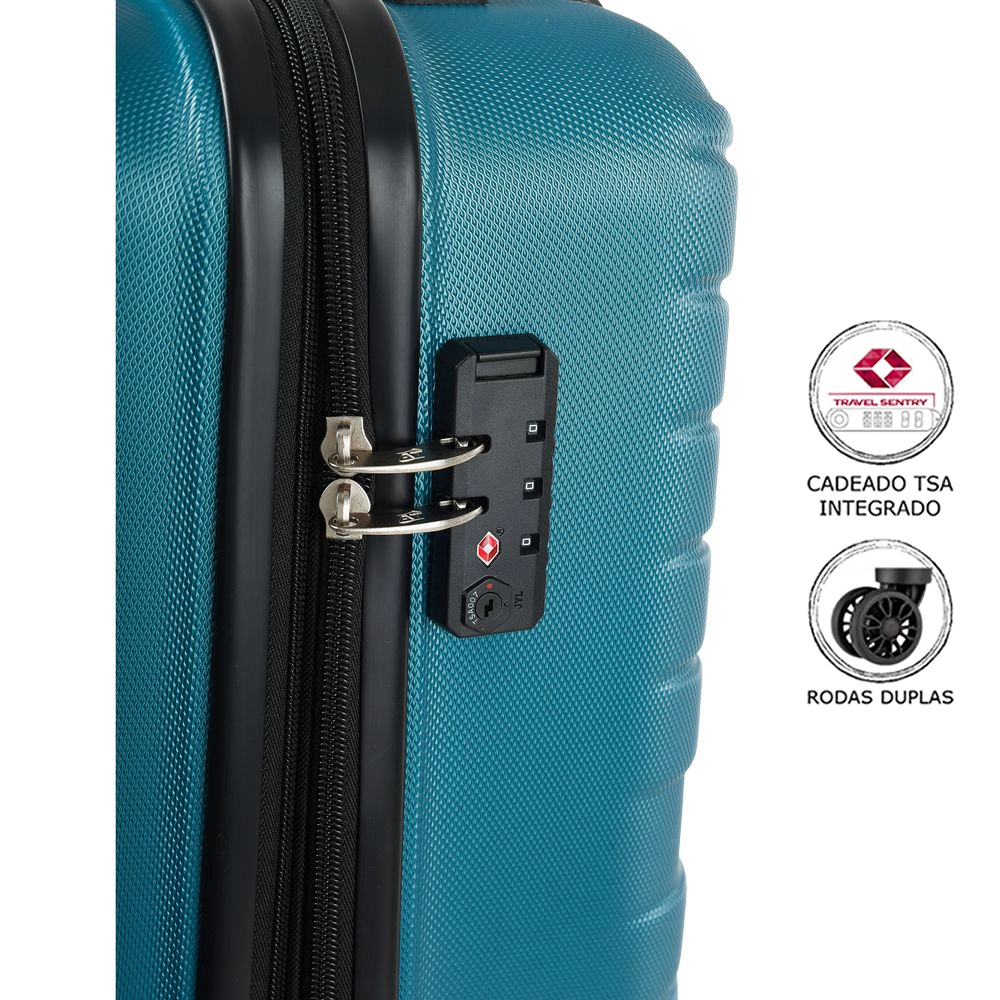 Mala de Viagem Grande Exp Abs American Tourister By Samsonite Recife Tsa Rodas Duplas 360 Verde