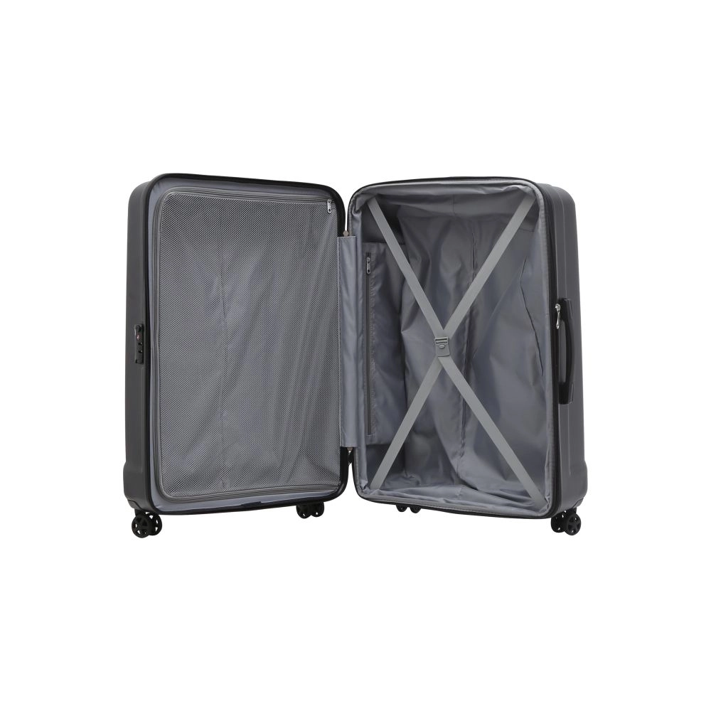 Mala de Viagem Grande Expansível em Abs Samsonite Fiero Cadeado Tsa e Rodas Duplas 360 Preta
