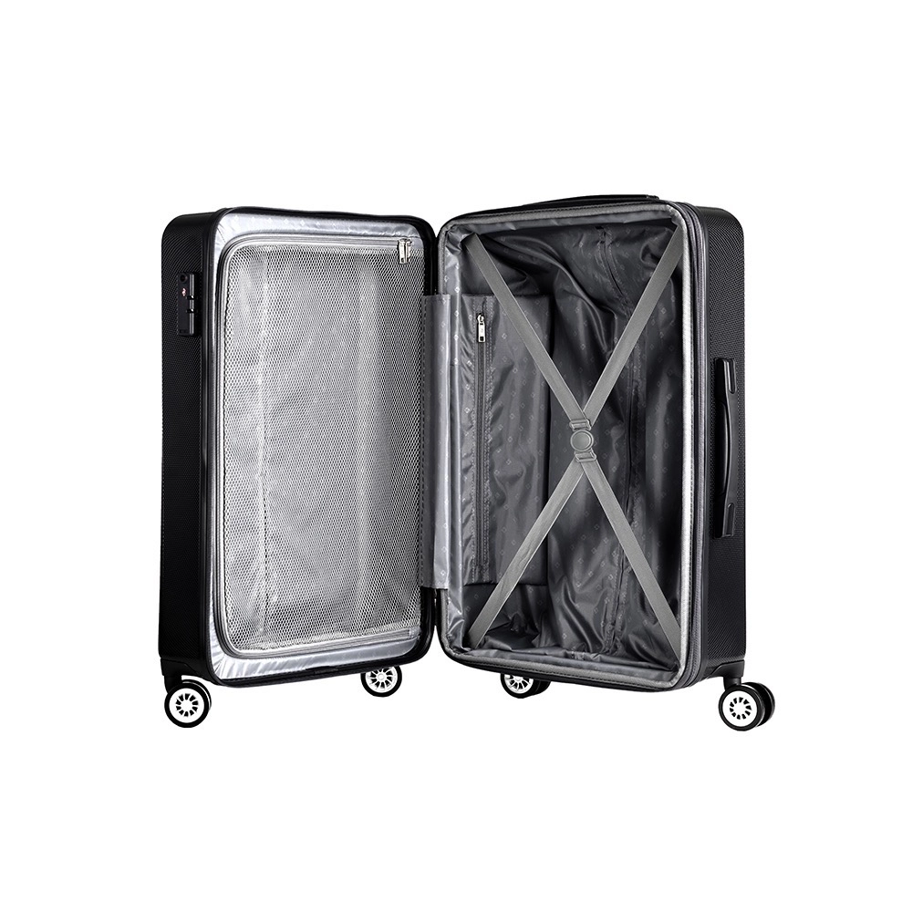 Mala de Viagem Grande Expansível em Policarbonato Samsonite Derby Cadeado Tsa e Rodas Duplas Preta