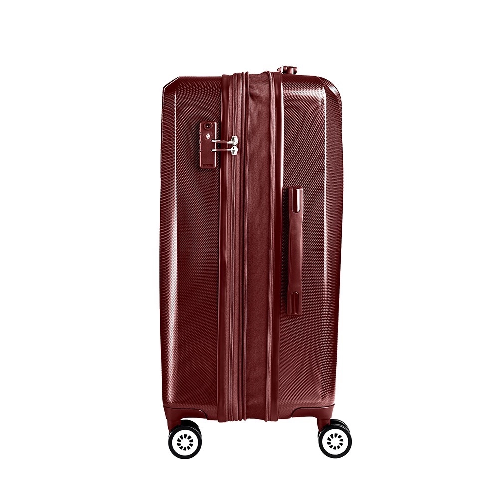 Mala de Viagem Grande Expansível em Policarbonato Samsonite Derby Cadeado Tsa e Rodas Duplas Vermelha