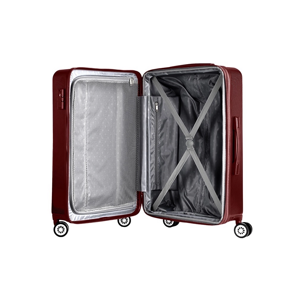 Mala de Viagem Grande Expansível em Policarbonato Samsonite Derby Cadeado Tsa e Rodas Duplas Vermelha