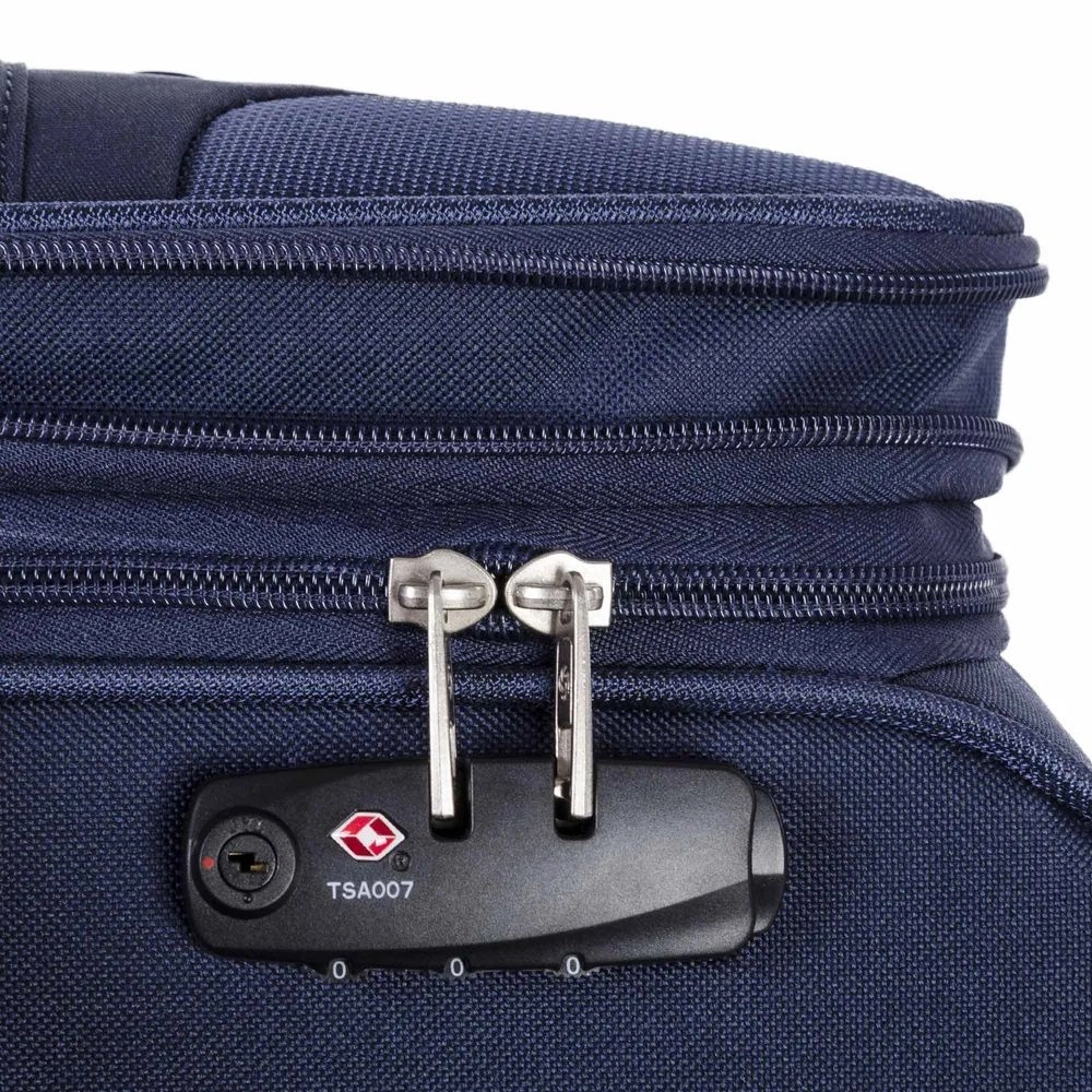 Mala de Viagem Grande Expansível Poliester Samsonite Bahia Cadeado Tsa e Rodas 360 Azul