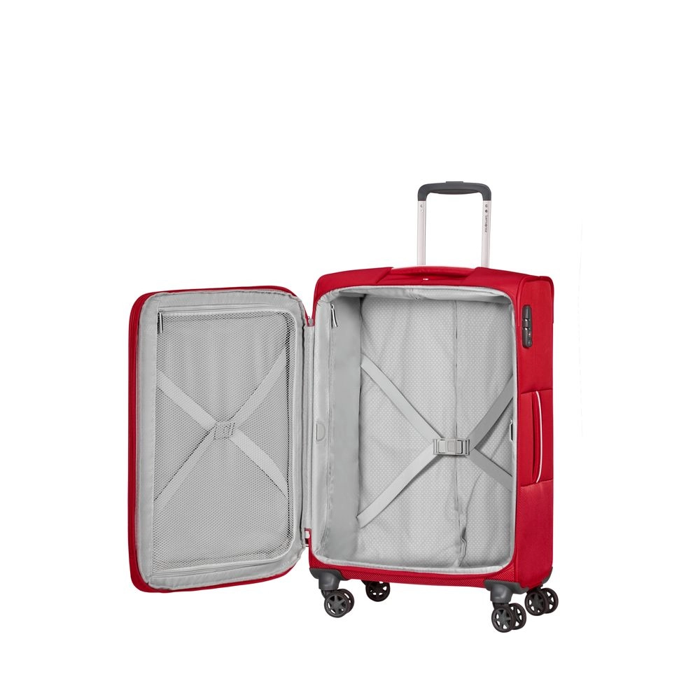 Mala de Viagem Grande Expansível Poliester Samsonite Popsoda Cadeado Tsa e Rodas Duplas Vermelha