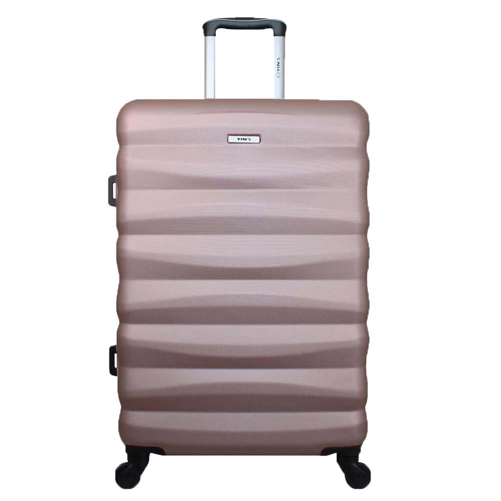 Mala de Viagem Média Abs Yins 21089 Cadeado Embutido Rodas Giro 360º Rosê