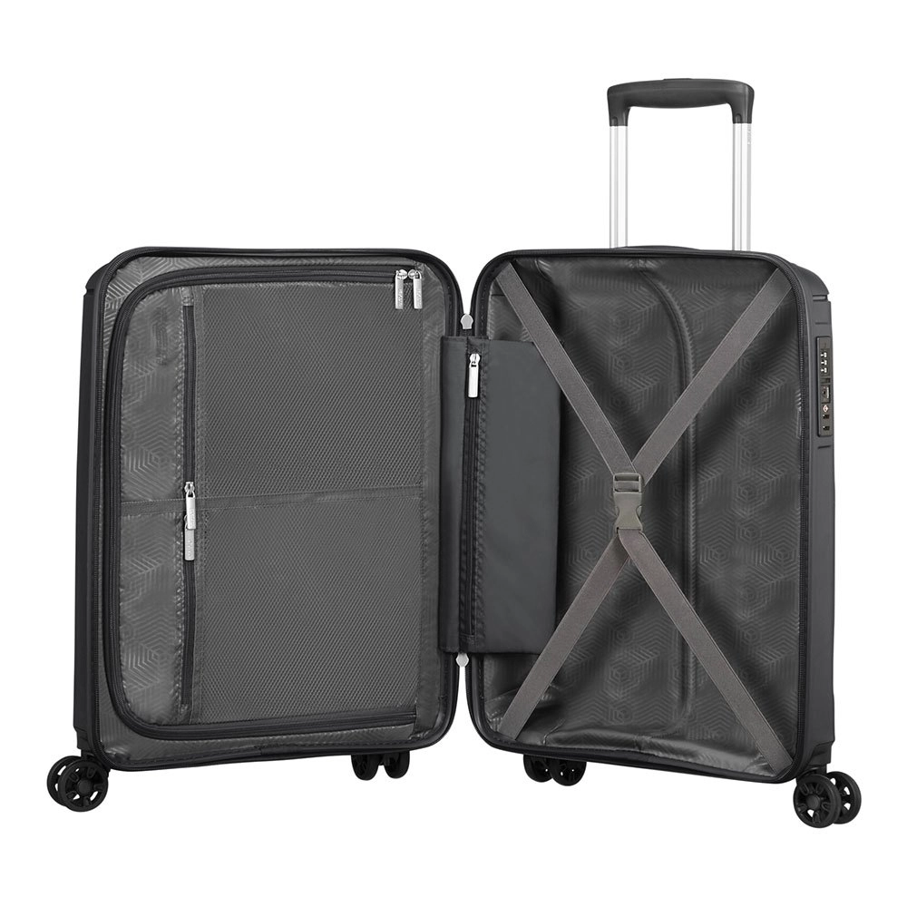 Mala de Viagem Media em Polipropileno American Tourister Sunside Cadeado Tsa Preta