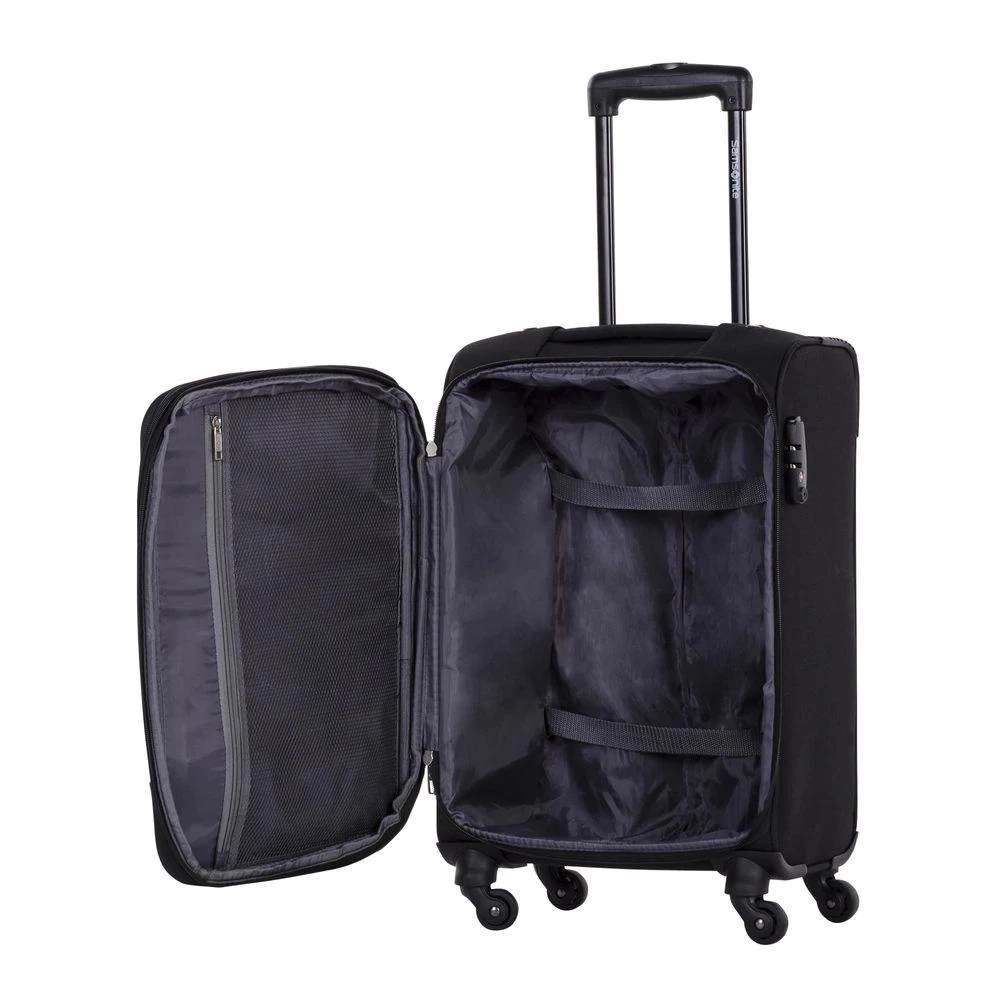 Mala de Viagem Media Expansível Poliester Samsonite Bahia Cadeado Tsa Rodas 360 Preta
