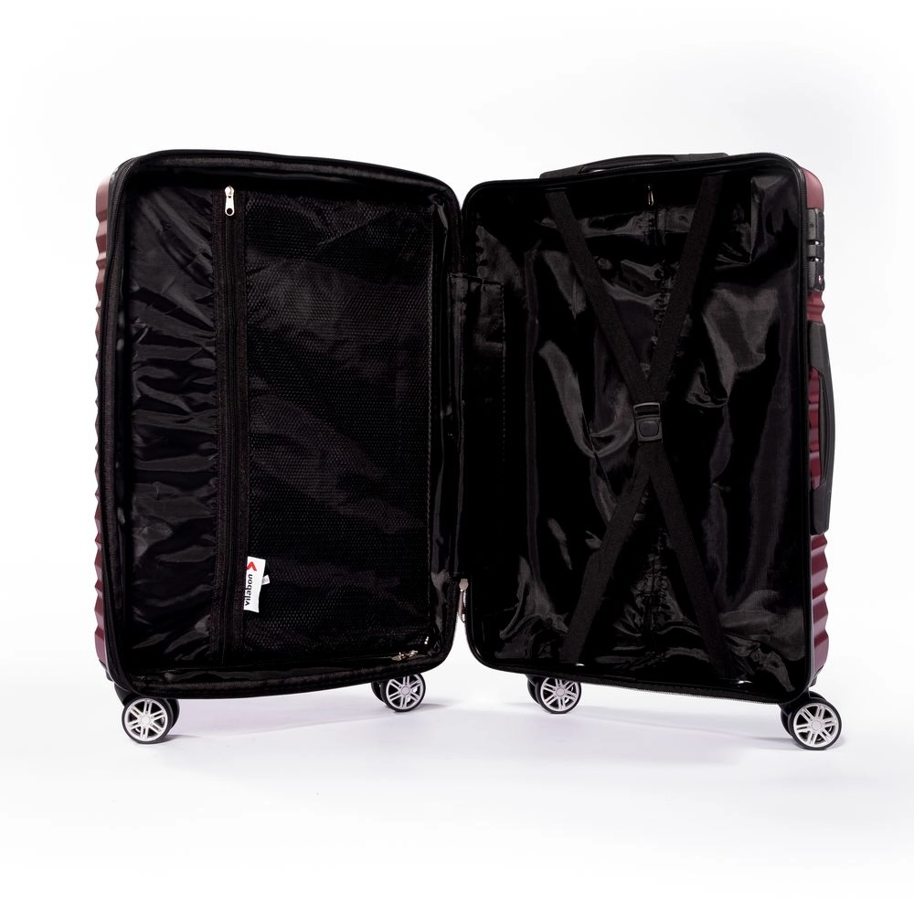 Mala de Viagem Media Expansível Vilabon VB00123 Abs Cadeado Tsa Rodas Duplas 360 Vinho