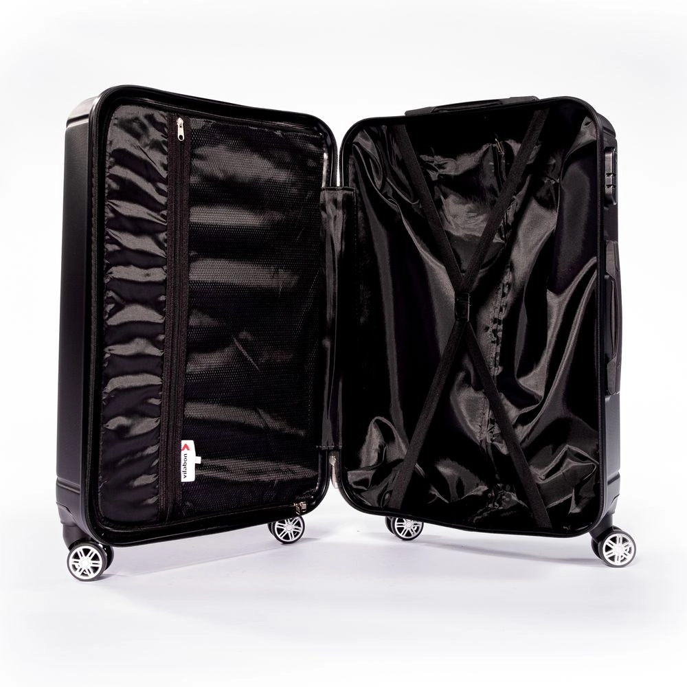 Mala de Viagem Media Vilabon Vb0223 Abs Cadeado Integrado Rodas Duplas 360 Preto