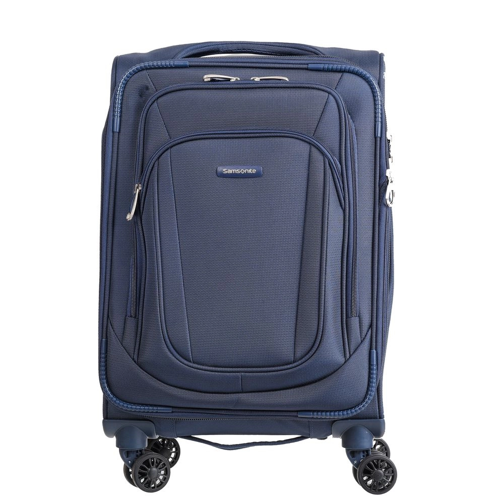 Mala de Viagem Pequena em Poliester Samsonite Kick Air Cadeado Tsa e Rodas Duplas 360 Azul