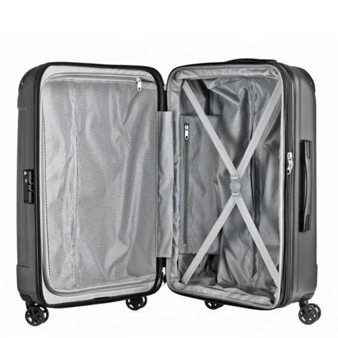 Mala Média de Viagem em Abs Samsonite Eurotravel Spinner Tsa Preta