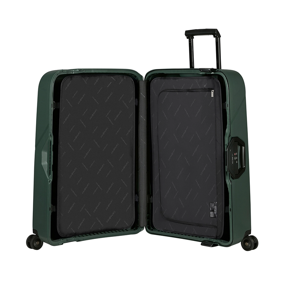 Mala Média Magnum Eco Samsonite Polipropileno Cadeado Tsa e Rodas Duplas Giro 360 Verde