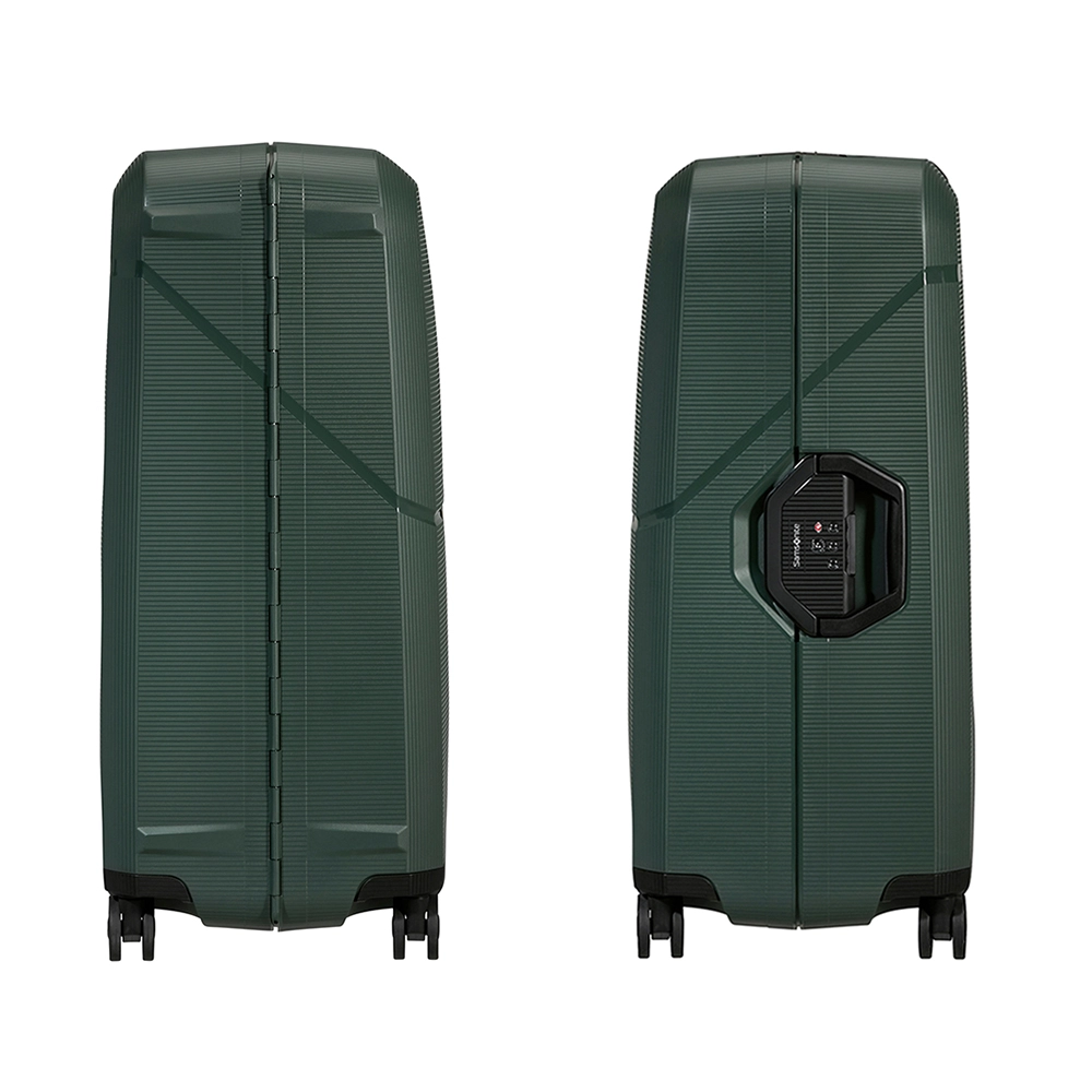 Mala Média Magnum Eco Samsonite Polipropileno Cadeado Tsa e Rodas Duplas Giro 360 Verde
