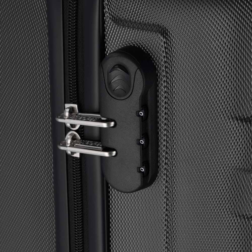 Mala Média para Viagem em Abs American Tourister Tesa Cadeado Integrado Rodas 360º Preta