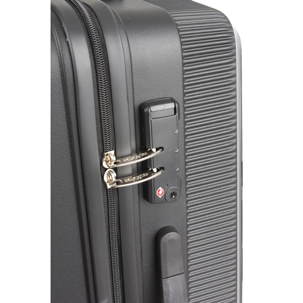 Mala Média para Viagem Polipropileno American Tourister Camboriu Cadeado Tsa Rodas 360º Preta