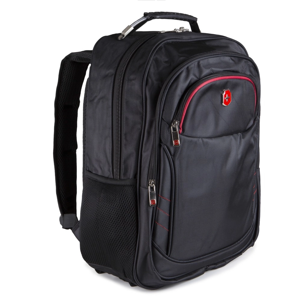 Mochila para Notebook Executiva Swissland SL04004 em Poliester com Cabo de Aço 18 Preto com Vermelho