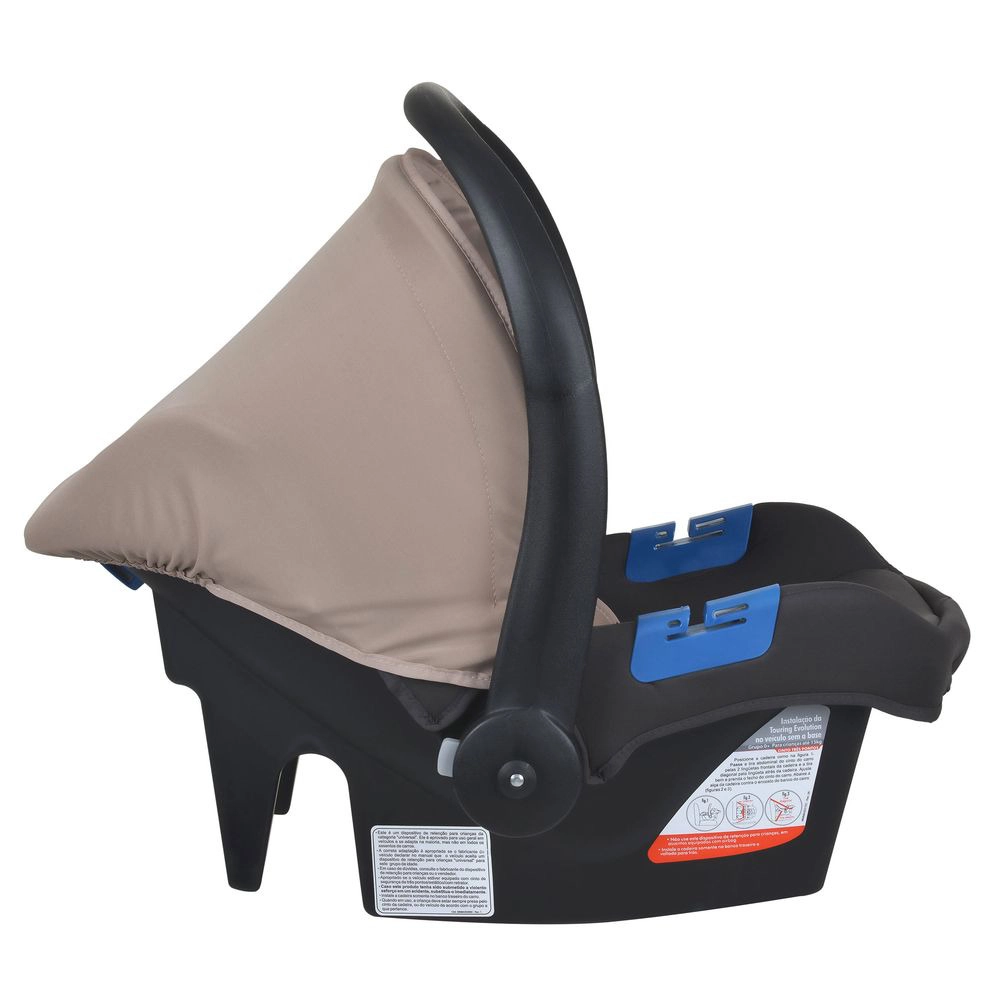 Travel System Burigotto Carrinho de Bebê com Bebê Conforto Ecco + Touring X Cinza Bege