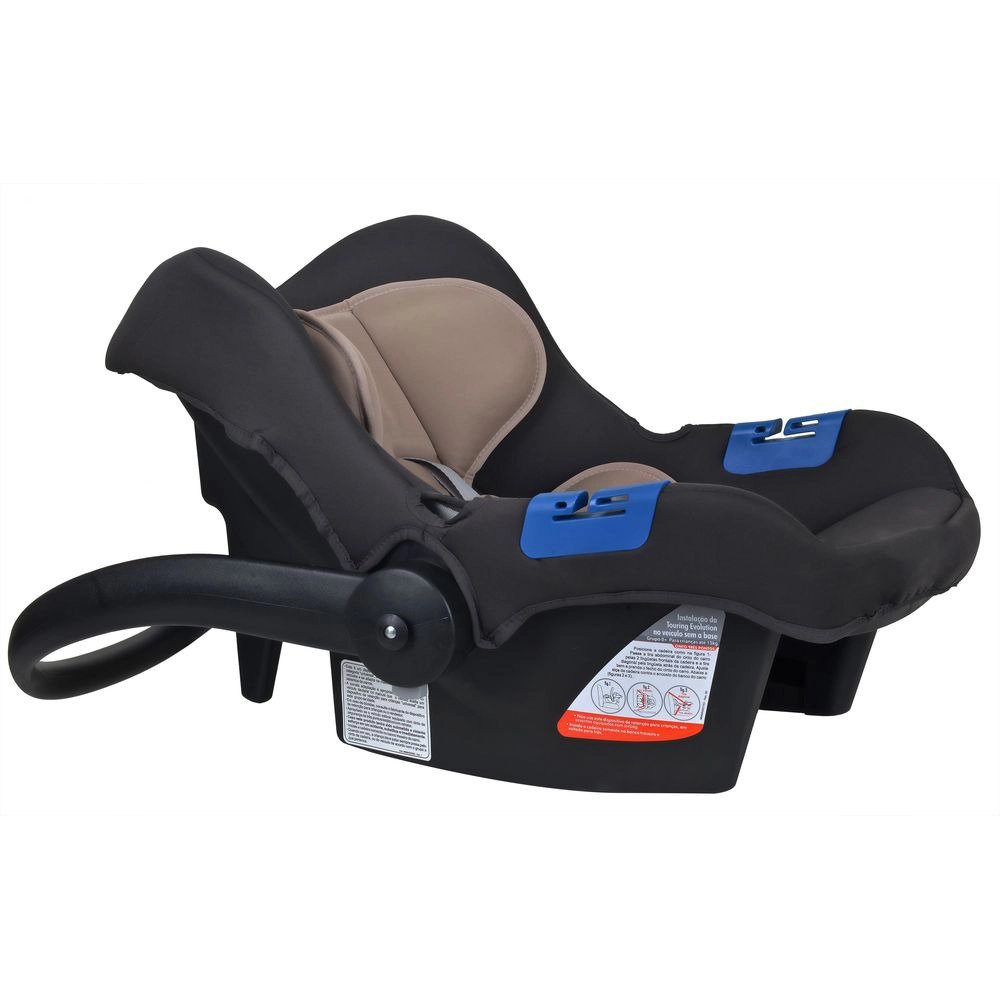 Travel System Burigotto Carrinho de Bebê com Bebê Conforto Ecco + Touring X Cinza Bege