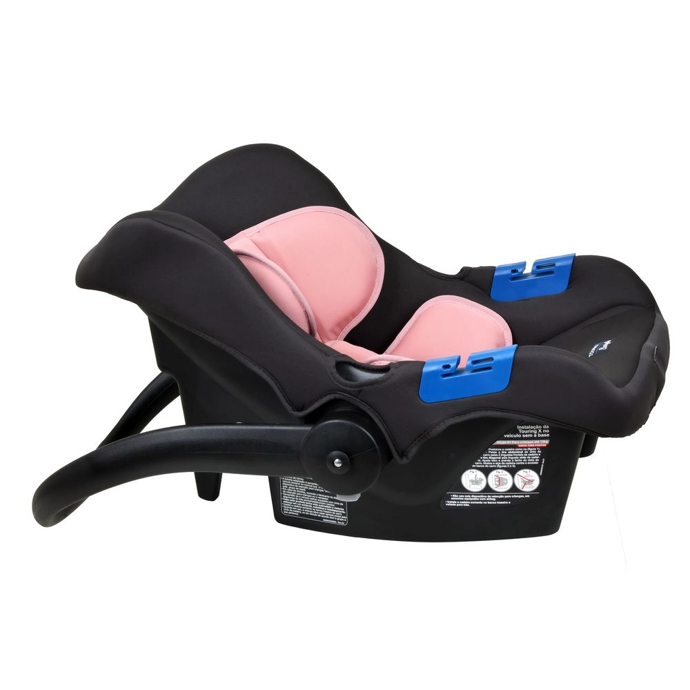 Travel System Burigotto Carrinho de Bebê com Bebê Conforto Ecco + Touring X Rosa