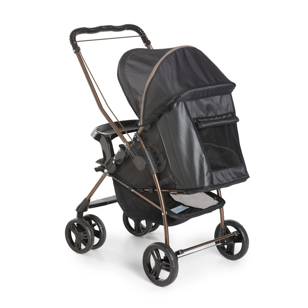 Travel System Galzerano Carrinho de Bebê Milano com Bebe Conforto Cocoon Preto com Cobre