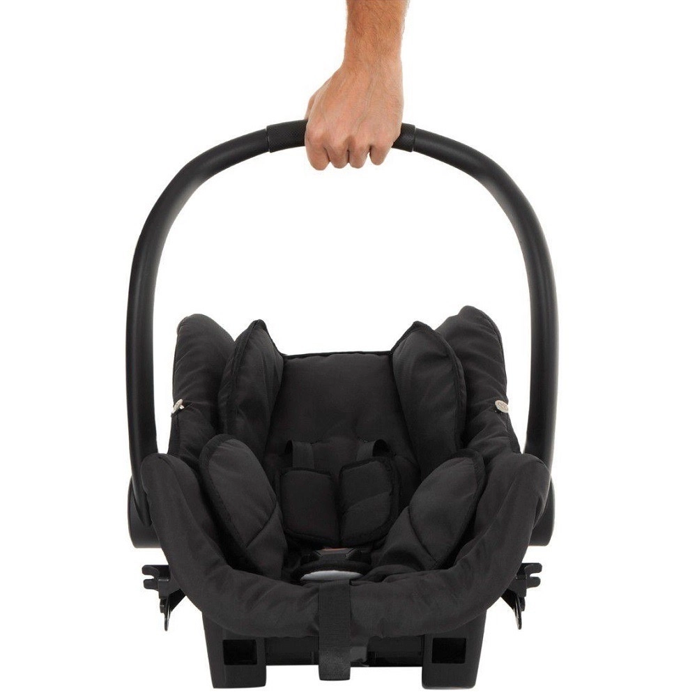 Travel System Galzerano Carrinho de Bebê Milano com Bebe Conforto Cocoon Preto com Cobre