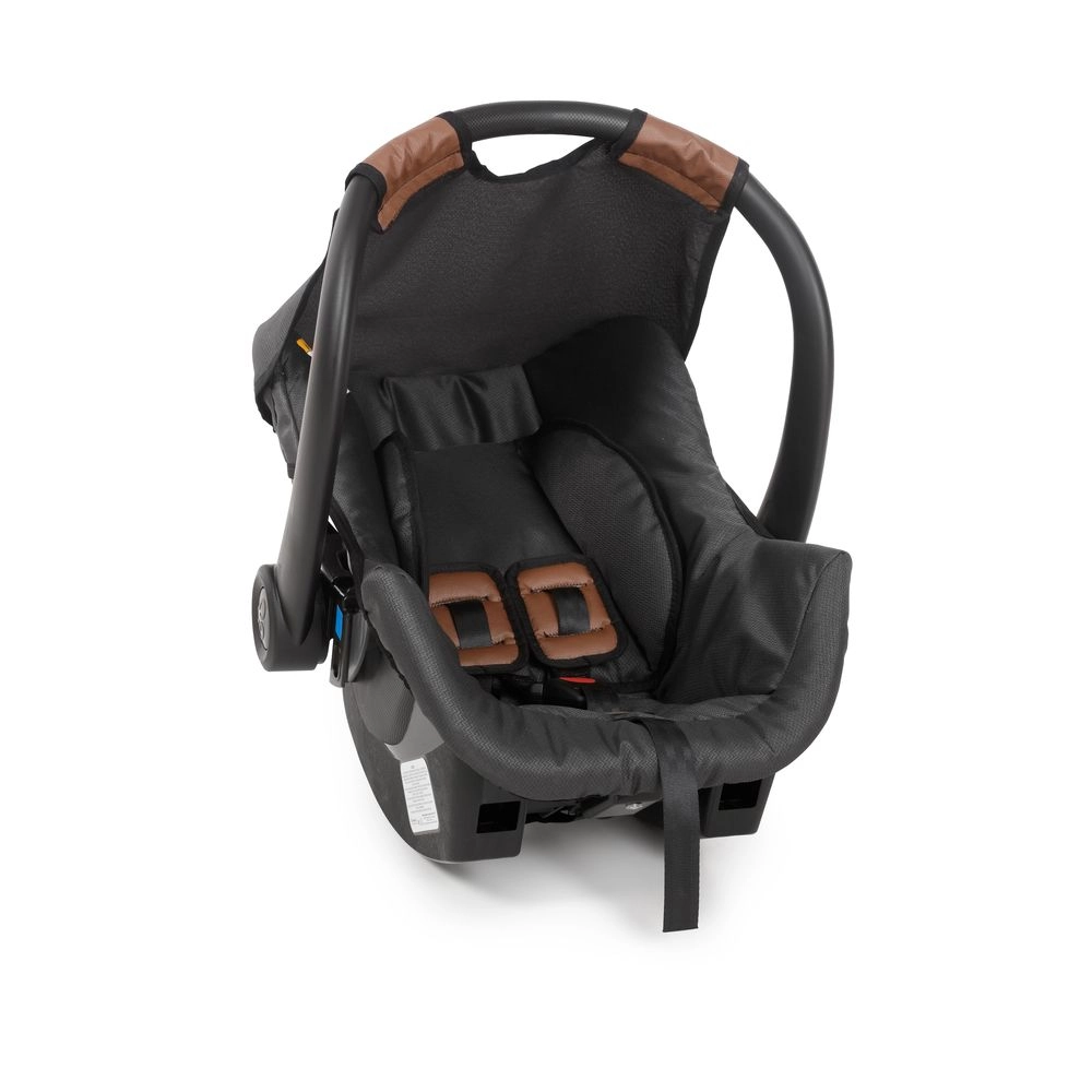 Travel System Galzerano Carrinho de Bebê Romano com Bebê Conforto Cocoon Slim Preto e Cobre
